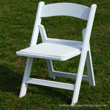 PP Resin Wedding Folding Chair White Padded Resin Folding Chair